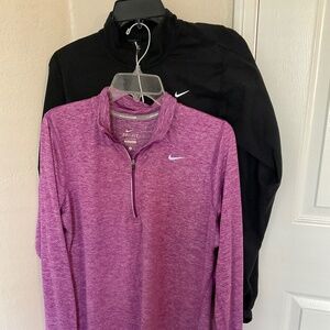 Nike Dri-Fit women’s tops, black, heather pink, large, used.